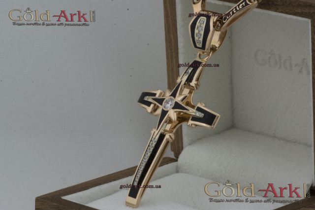 Золотий хрест з емаллю та церконієм