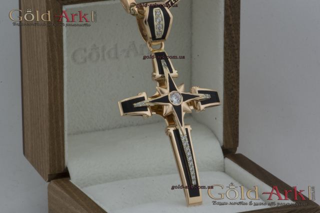 Золотой крест с эмалью