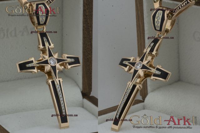 Золотой крест с эмалью